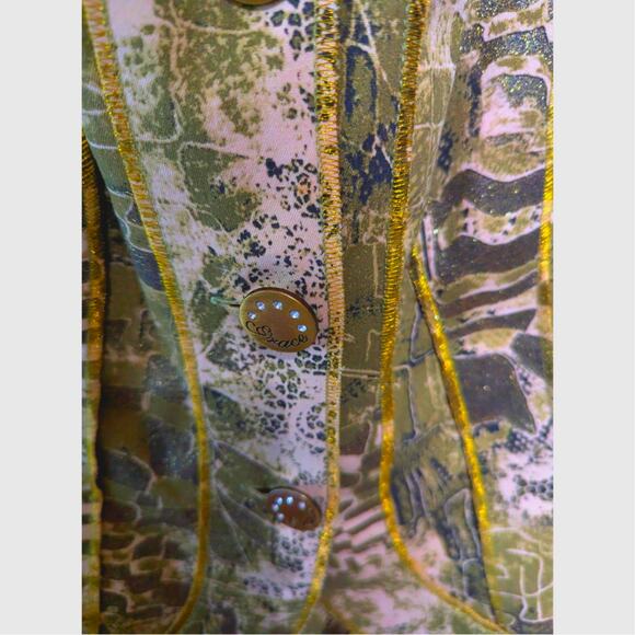 Vintage 90's suit Vual cotton European sz 12-14 Highly stylized 80's 90's EUC - Picture 9 of 10